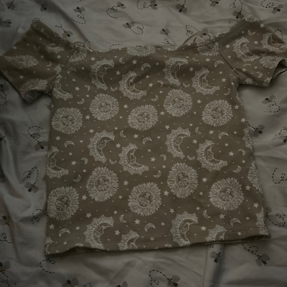 Sage green off the shoulder top